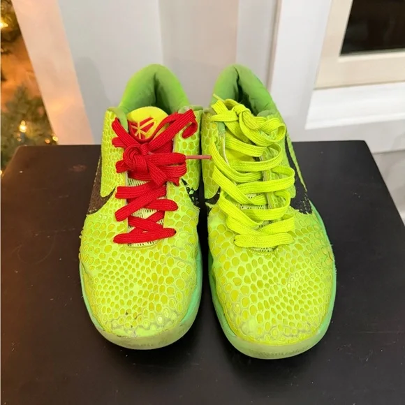 Kids Lime Green and Red Sneakers - Picture 2 of 6